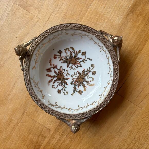 Vintage TAJ importing Co San Francisco Japan Candy Jewelry Dish Angel Stand - Picture 2 of 11